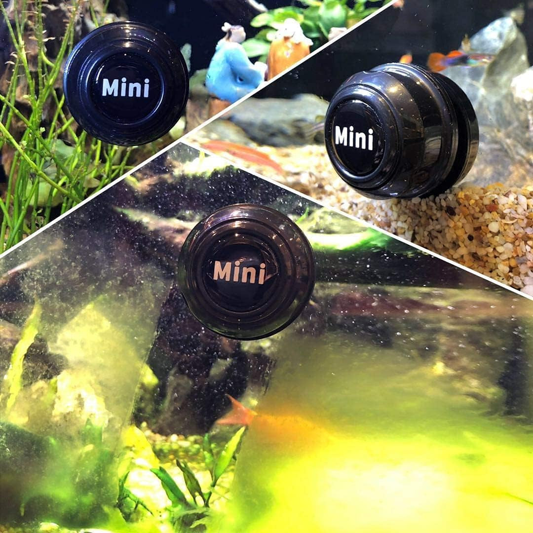 Algae Scrapers, 2PCS Super Magnetic Cleaner Aquarium Cleaner Brush, Magnet Brush Suitable for Small Fish Tank (Black+Black)