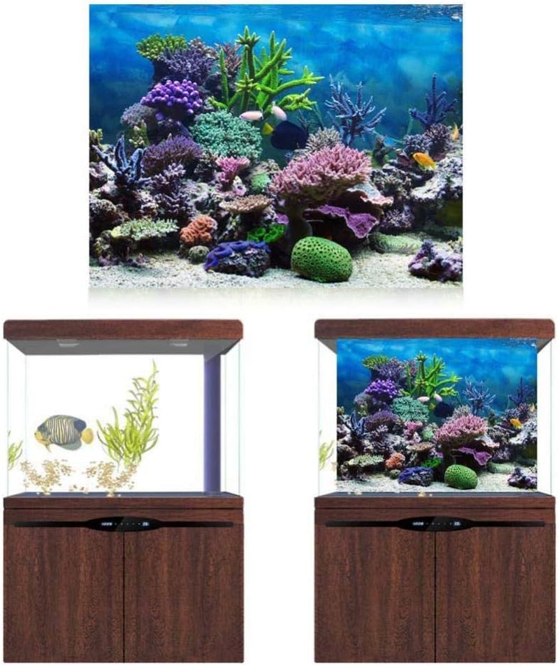 PVC Adhesive Photography Backdrop Aquarium Underwater Corals Fish Background 61X41Cm