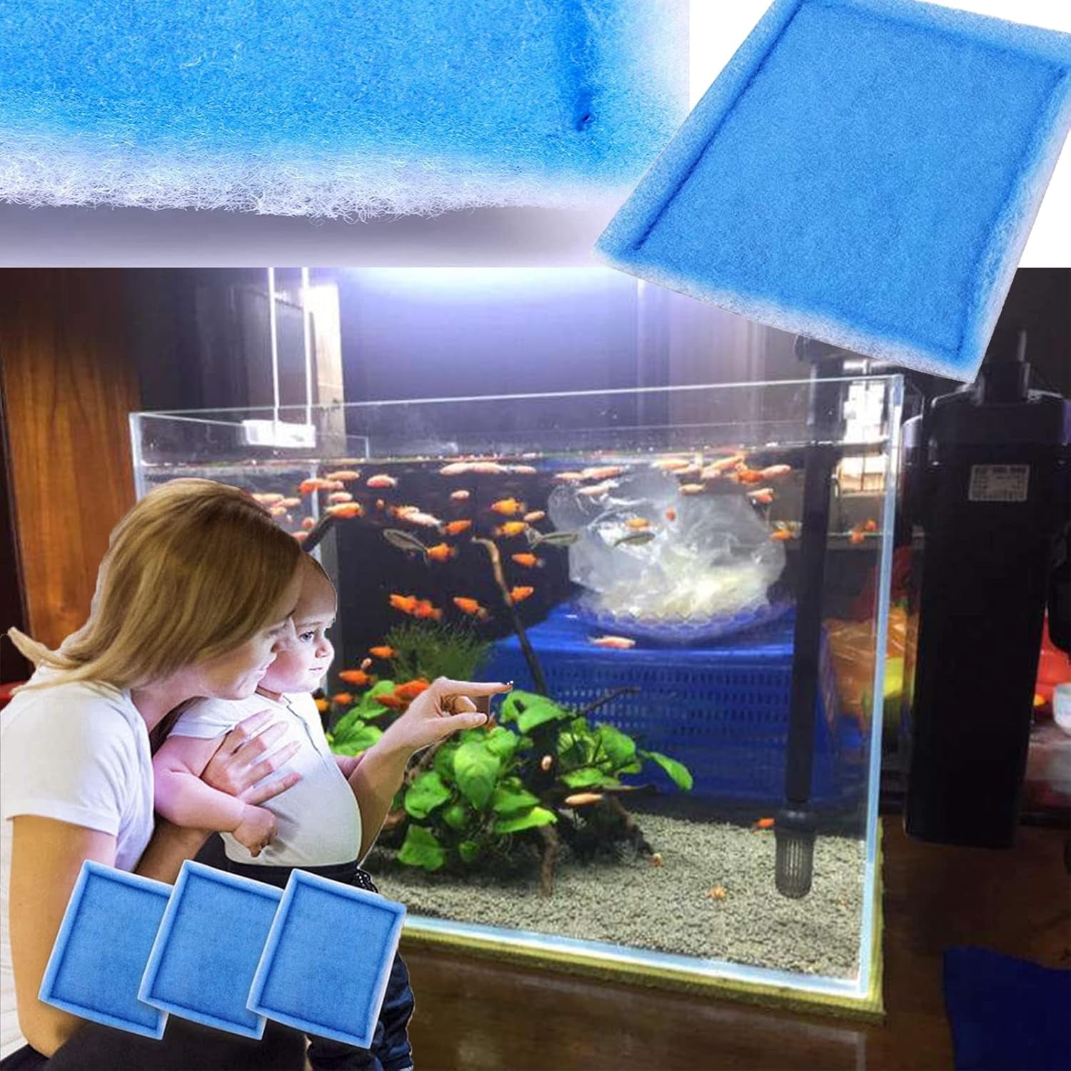 Aquarium Filter Cartridge Compatible with Ez-Change No.2 Aquarium Filter #2 Cartridge for 10 to 20 Power Filters,Aquarium Filter B Cartridge (4Pcs)