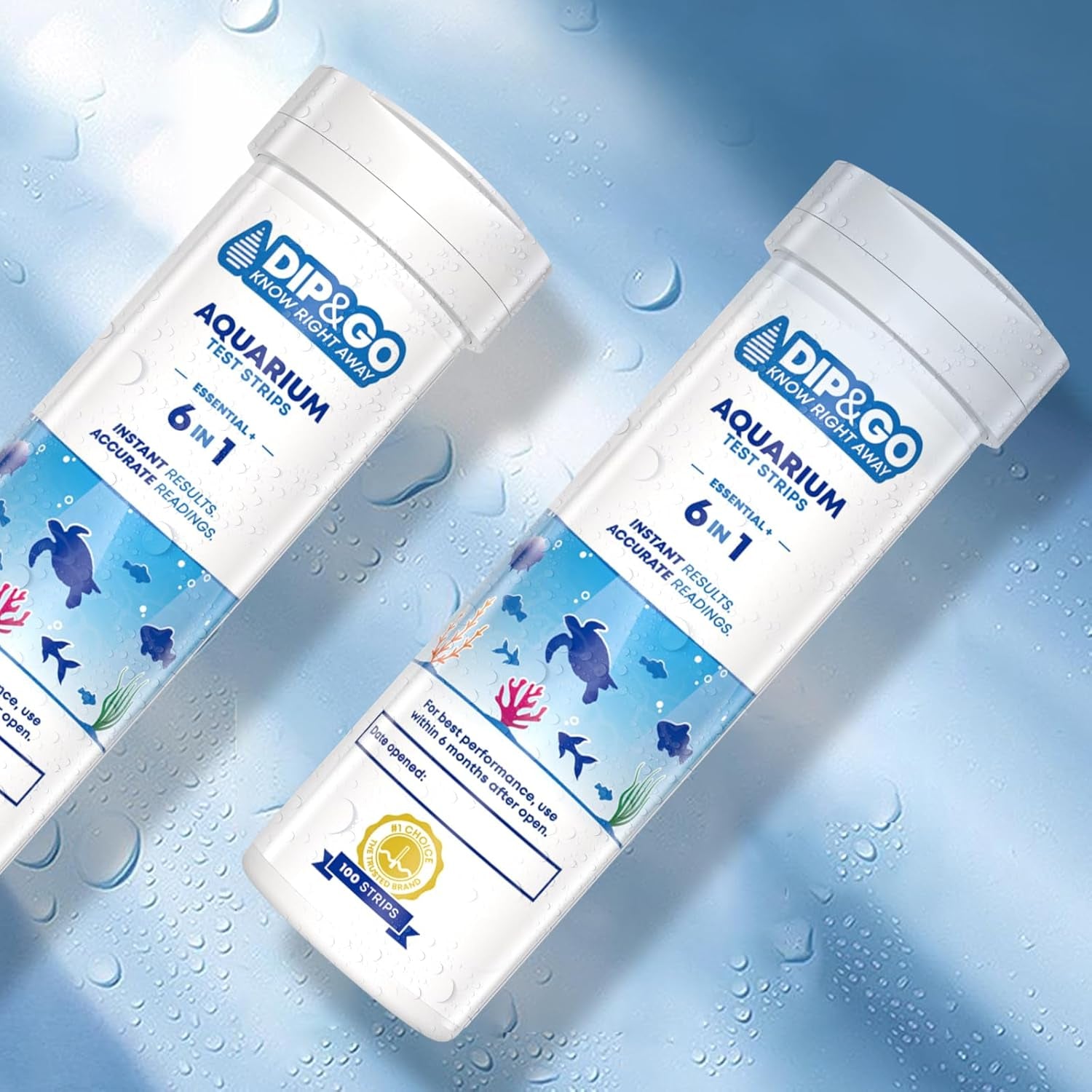Aquarium Test Strips - Ammonia Test Kit for Aquarium -  6 in 1 Aquarium Water Test Kit for Freshwater, Fish Tank Water Testing Kit, 100 Strips
