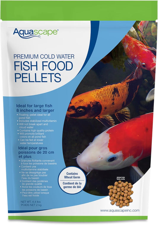 Premium Cold Water Fish Food Pellets for Large Koi and Pond Fish, Large Pellet, 4.4 Pounds | 98872
