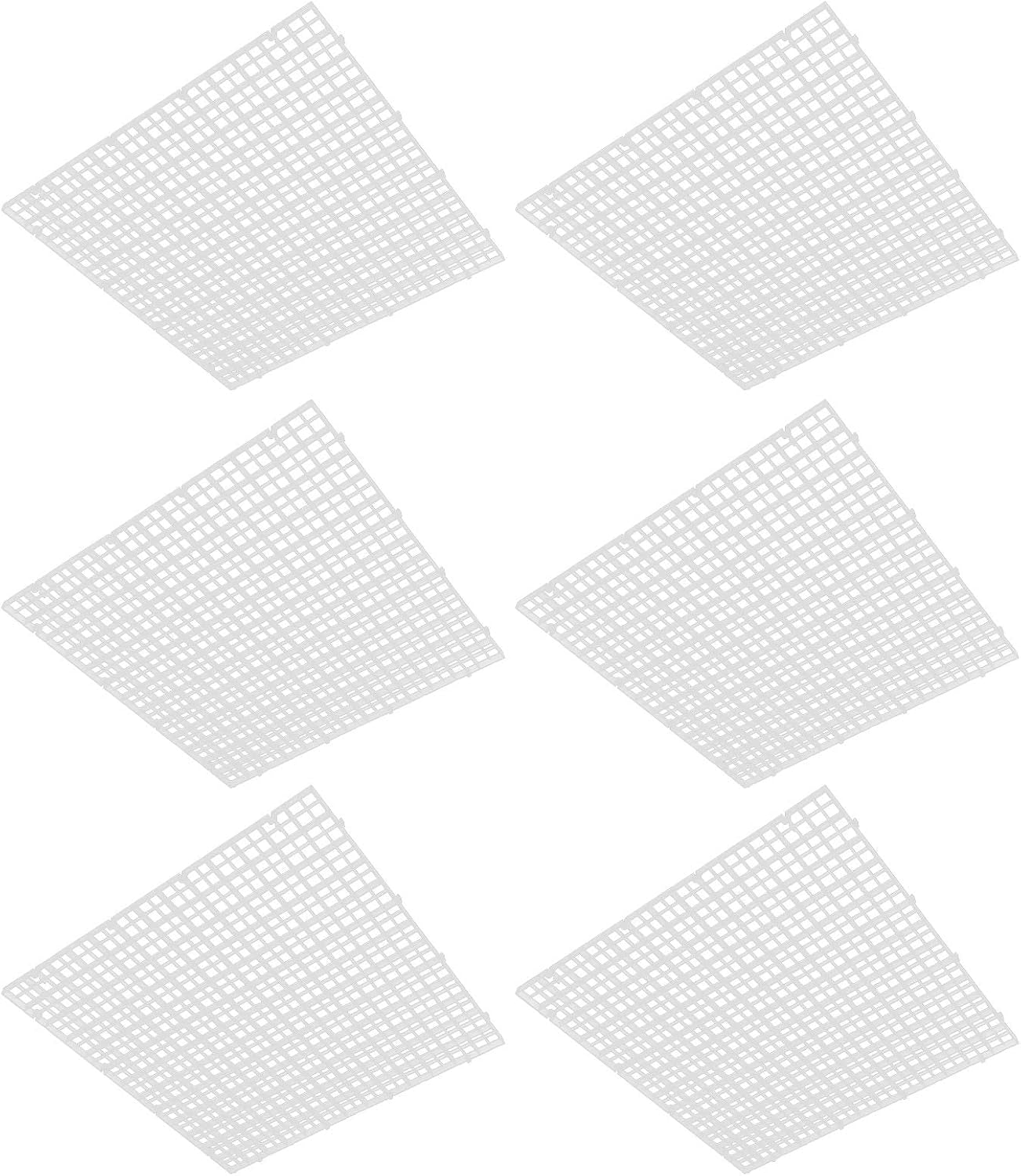 6Pcs Aquarium Fish Divider Isolation Board Bottom Filter Grid Plate Dividers Crate Cutting Splicing for Mixed Breeding(White)
