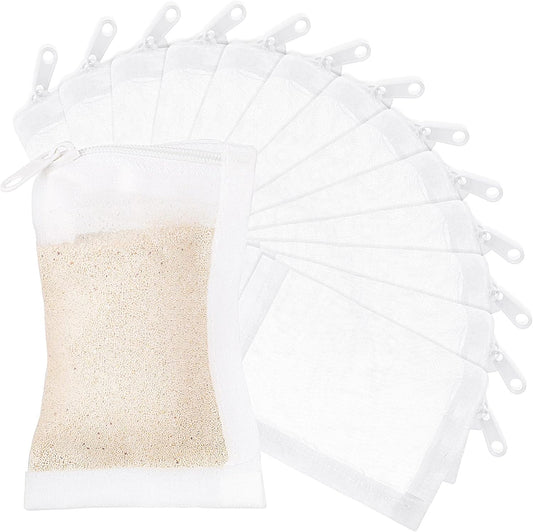 15 Pieces Aquarium Filter Media Bags 150 Micrometer Fine Filter Bags Mesh Reusable with Zipper for Activated Carbon Resins(2.4 X 4 Inch,Nylon)