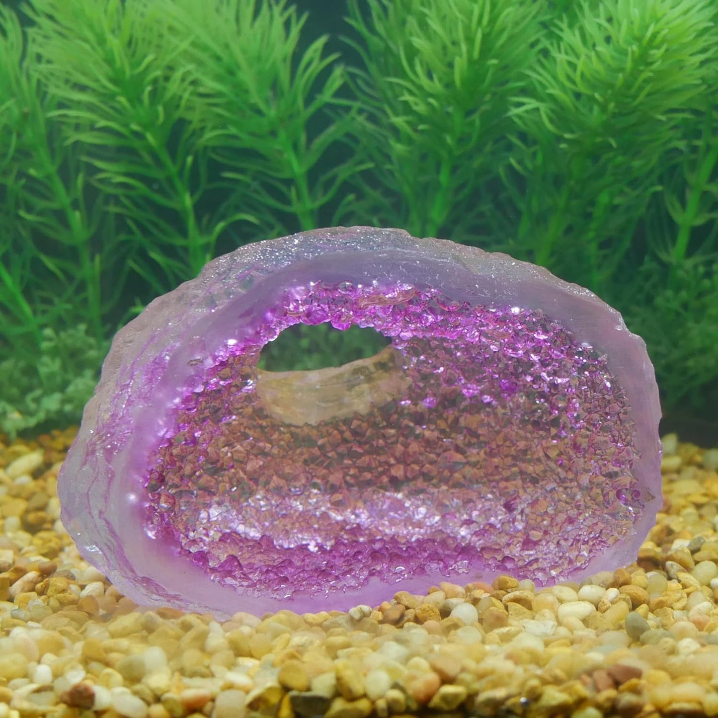 Deco-Replicas Cystal Cave Aquarium Decoration – Safe for Freshwater and Saltwater Fish Tanks – Amethyst Pink