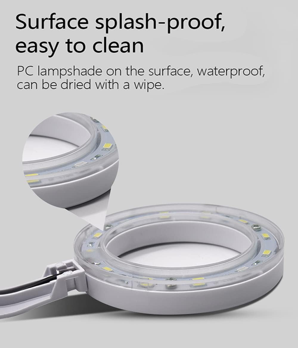 5W Mini Fish Tank Light White Clip-On Aquarium Lights for Small Betta Fish Tank,Round Light Aquatic Plant Lighting (White Body + Blue LED Light) Suitable for Small Fish Tanks