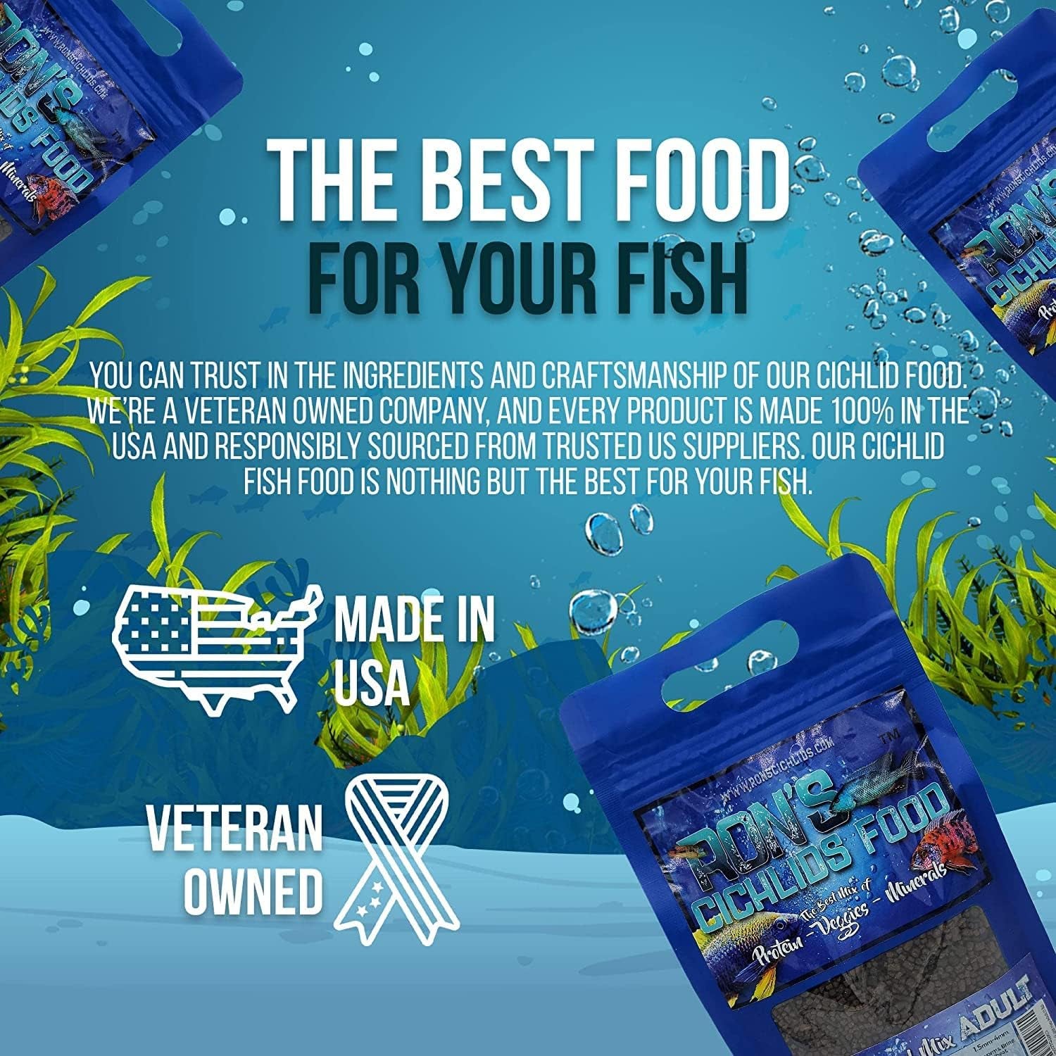 Fish Food Pellets - USA Made Slow Sinking Pellets & Sticks Feed, Zero Fillers, Koi, Pond, Goldfish, Tetra, Pleco, Oscar, Angelfish & Tropical Aquarium Fish, 1.5Mm-4Mm, Adult Blend 1 LB