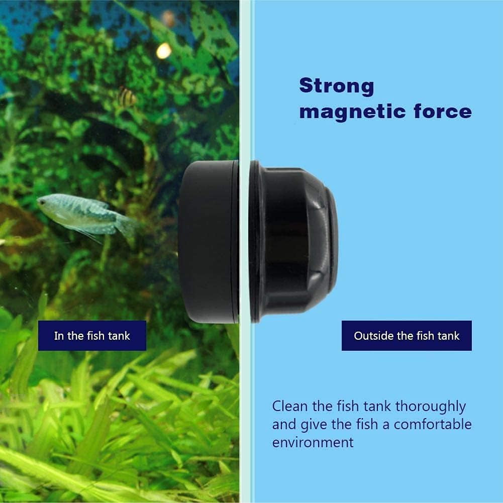 Algae Scrapers, 2PCS Super Magnetic Cleaner Aquarium Cleaner Brush, Magnet Brush Suitable for Small Fish Tank (Black+Black)