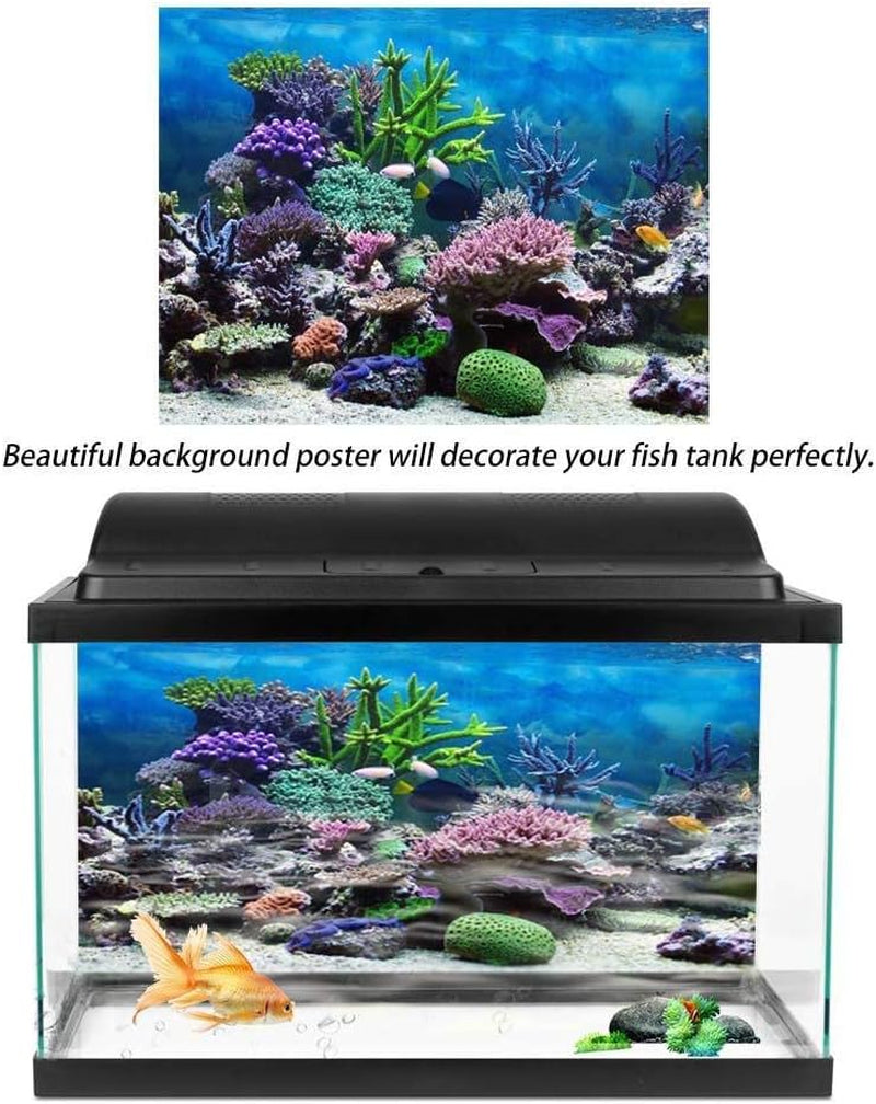 PVC Adhesive Photography Backdrop Aquarium Underwater Corals Fish Background 61X41Cm
