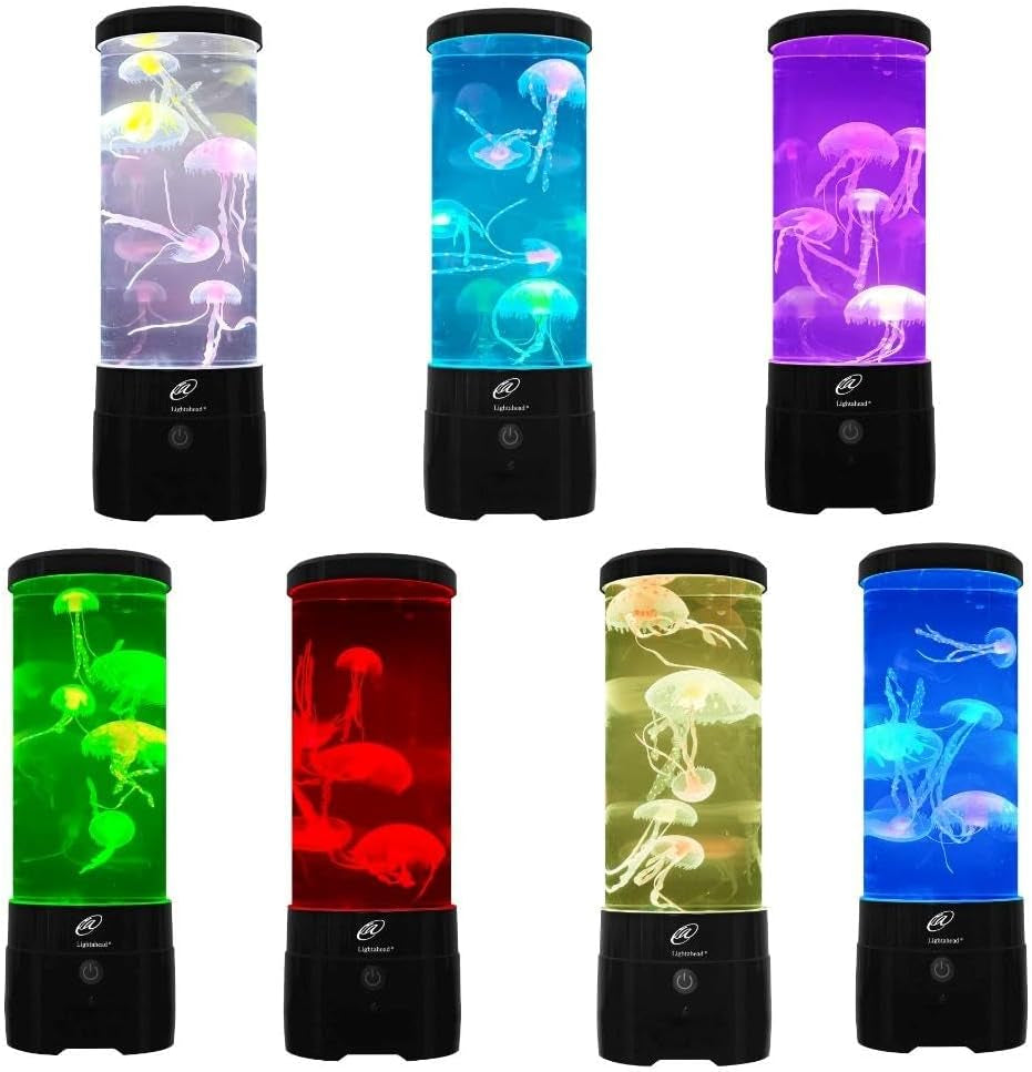 LED Sensory Jellyfish Aquarium Lamp with Bluetooth Speaker and Color Changing Light Effects. Majestic and Standing Tall at 12 Inches! Medium (12 Inches Tall)