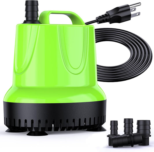 Fountain Submersible Water Pump: 1100 GPH 100W Small Sump Pump for Outdoor Pond Hydroponic Statuary Waterfall Aquarium Fish Tank