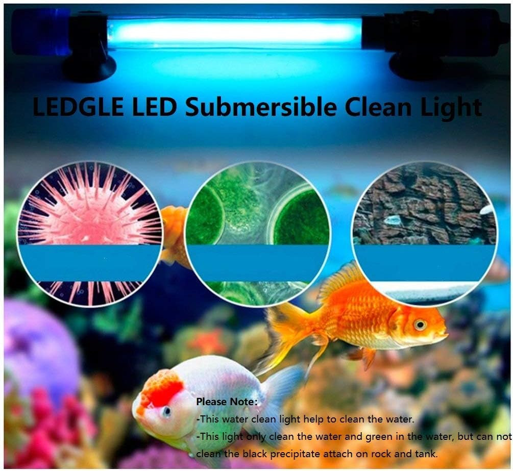 Aquarium Lights 5 W Submersible Light Aquarium Clean Light for Aquarium Water Clean Green Clear Waterproof Clean Lamp