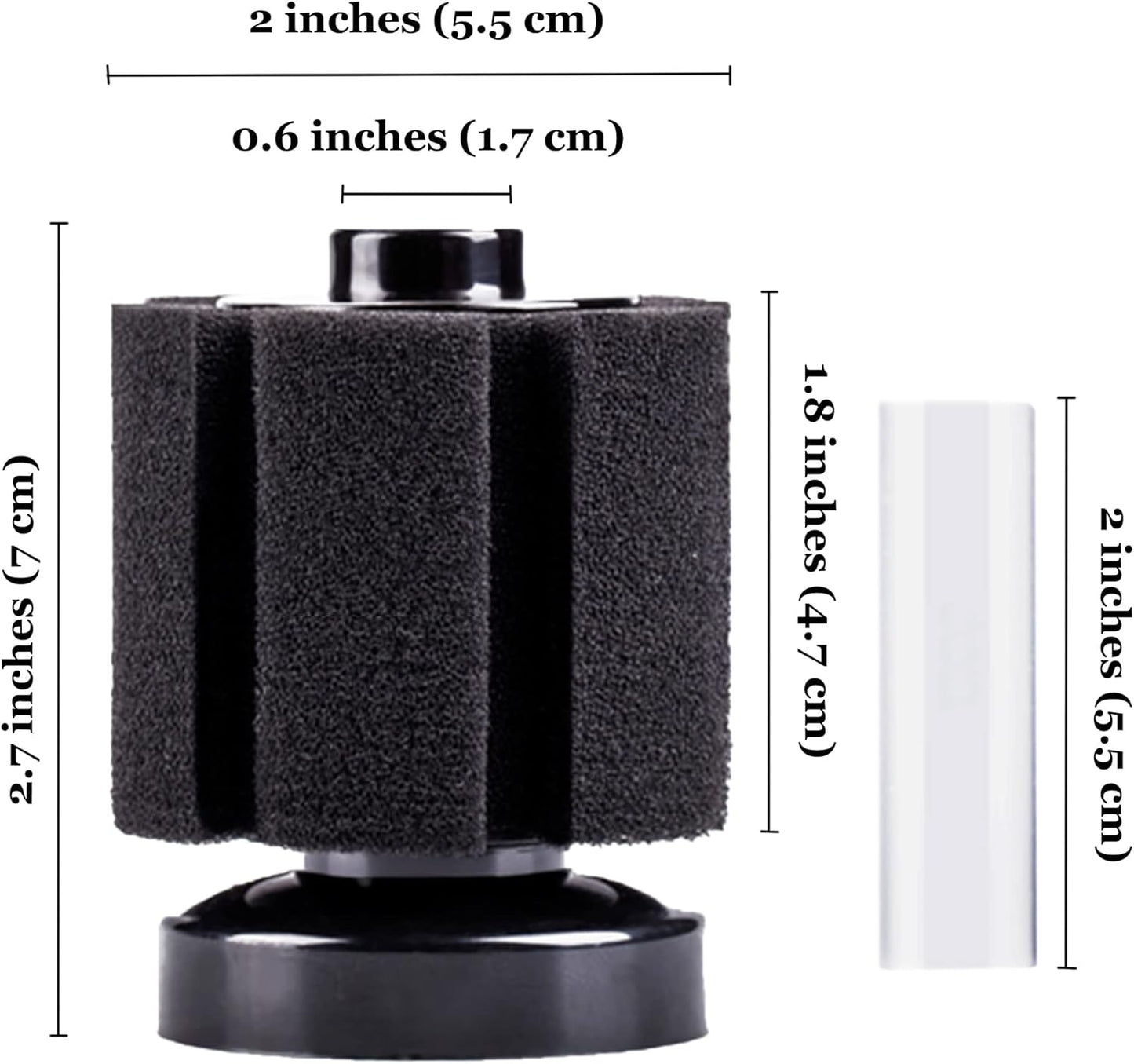 Turtle Sponge Filter, Connect to Air Pump, Underwater Aquarium Sponge Filter, Ideal Current for Turtles, Easy to Maintain, 2 Pcs
