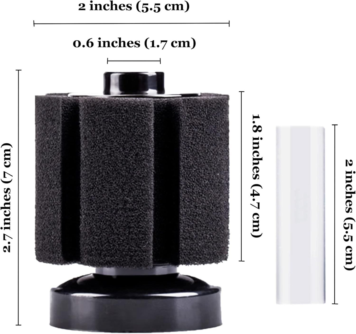 Turtle Sponge Filter, Connect to Air Pump, Underwater Aquarium Sponge Filter, Ideal Current for Turtles, Easy to Maintain, 2 Pcs
