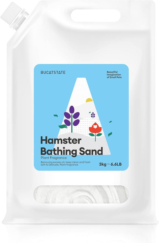 Hamster Bath Sand, 6.6LB Potty Litter Sand | Odor Control | Plant Scented Bathing Sand for Chinchillas Gerbil Mice Degu (Plant Scented)