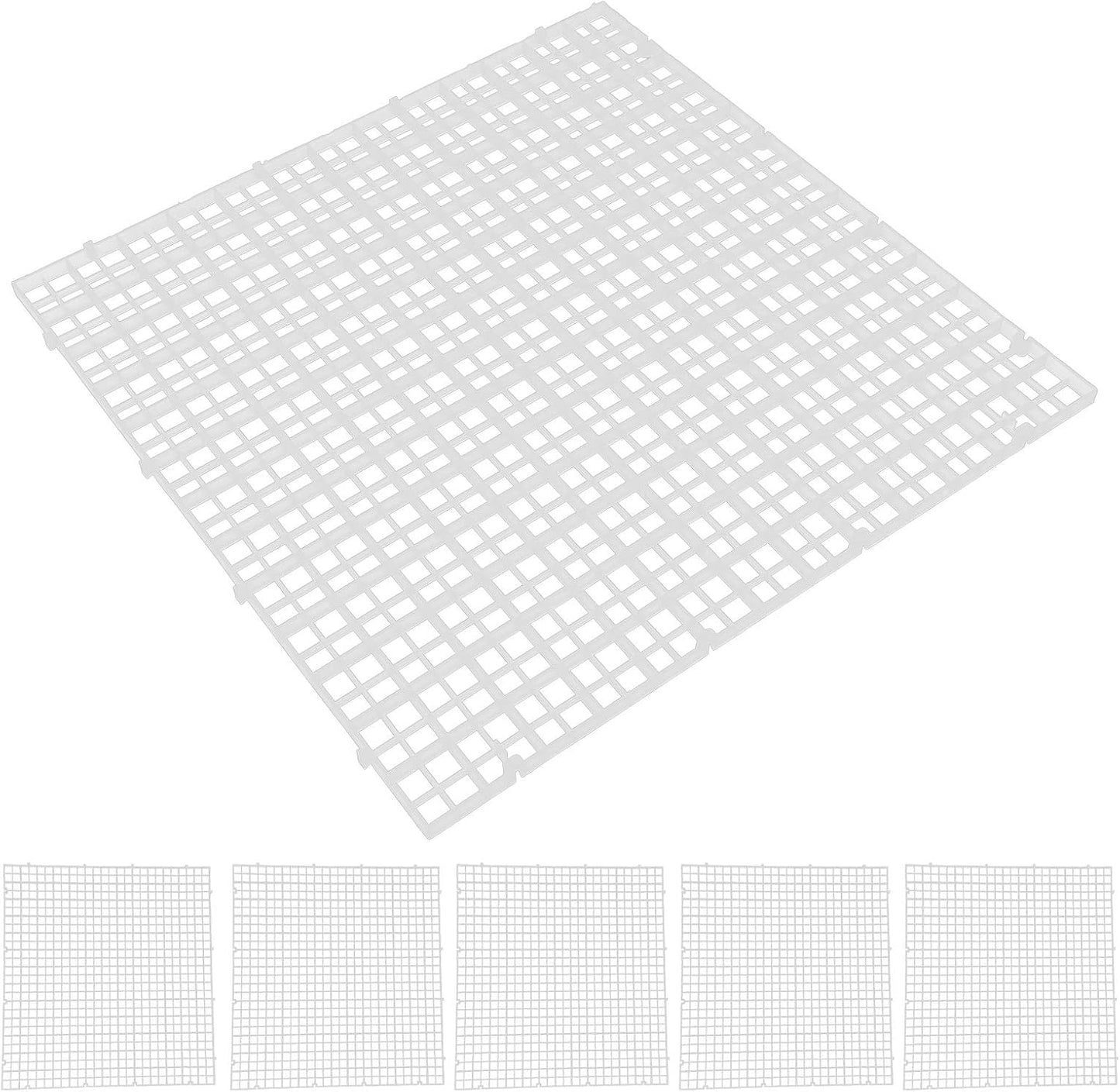 6Pcs Aquarium Fish Divider Isolation Board Bottom Filter Grid Plate Dividers Crate Cutting Splicing for Mixed Breeding(White)