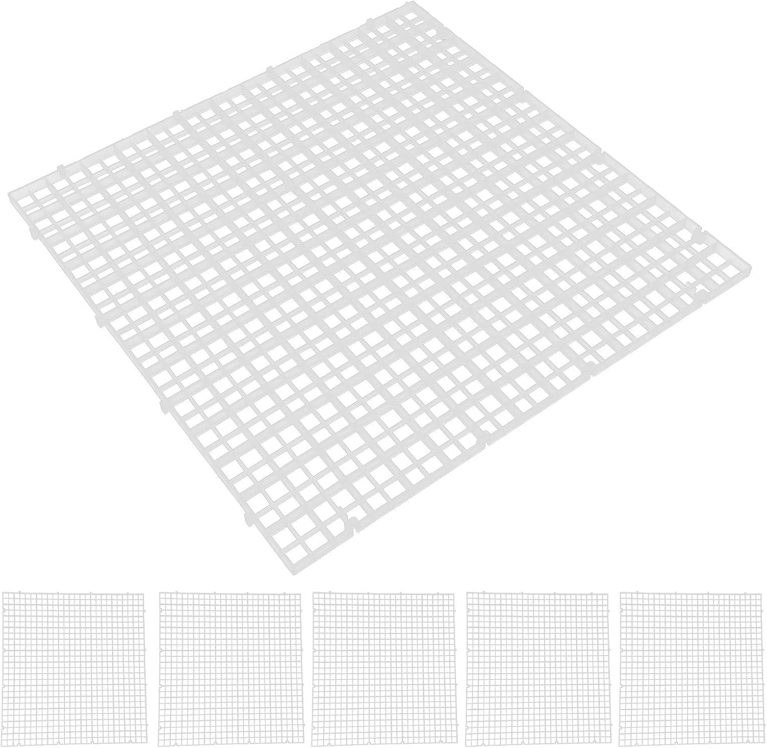 6Pcs Aquarium Fish Divider Isolation Board Bottom Filter Grid Plate Dividers Crate Cutting Splicing for Mixed Breeding(White)