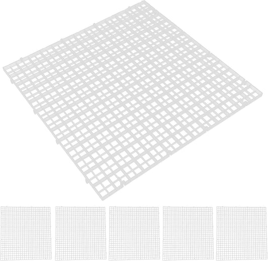 6Pcs Aquarium Fish Divider Isolation Board Bottom Filter Grid Plate Dividers Crate Cutting Splicing for Mixed Breeding(White)