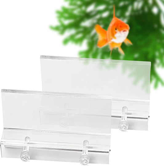 Set of 2 Clear Acrylic Fish Tank LED Light Holder Aquarium Lamp Hanging Aquarium Fixtures Support Stands Box Aquatic Fish Tank Lighting Tools 2PCS