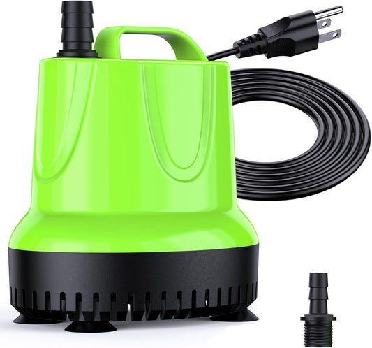 Fountain Submersible Water Pump: 160 GPH 12W Small Sump Pump for Outdoor Pond Hydroponic Statuary Waterfall Aquarium Fish Tank