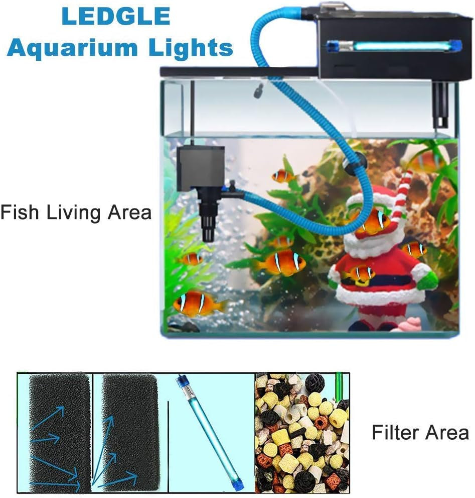 Aquarium Lights 5 W Submersible Light Aquarium Clean Light for Aquarium Water Clean Green Clear Waterproof Clean Lamp