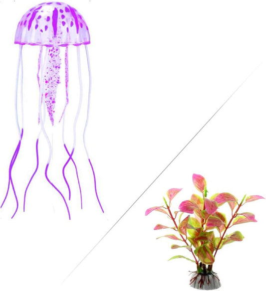 , Aquarium Floating Decoration, Silicone Simulation, Non-Toxic Harmless (Purple)