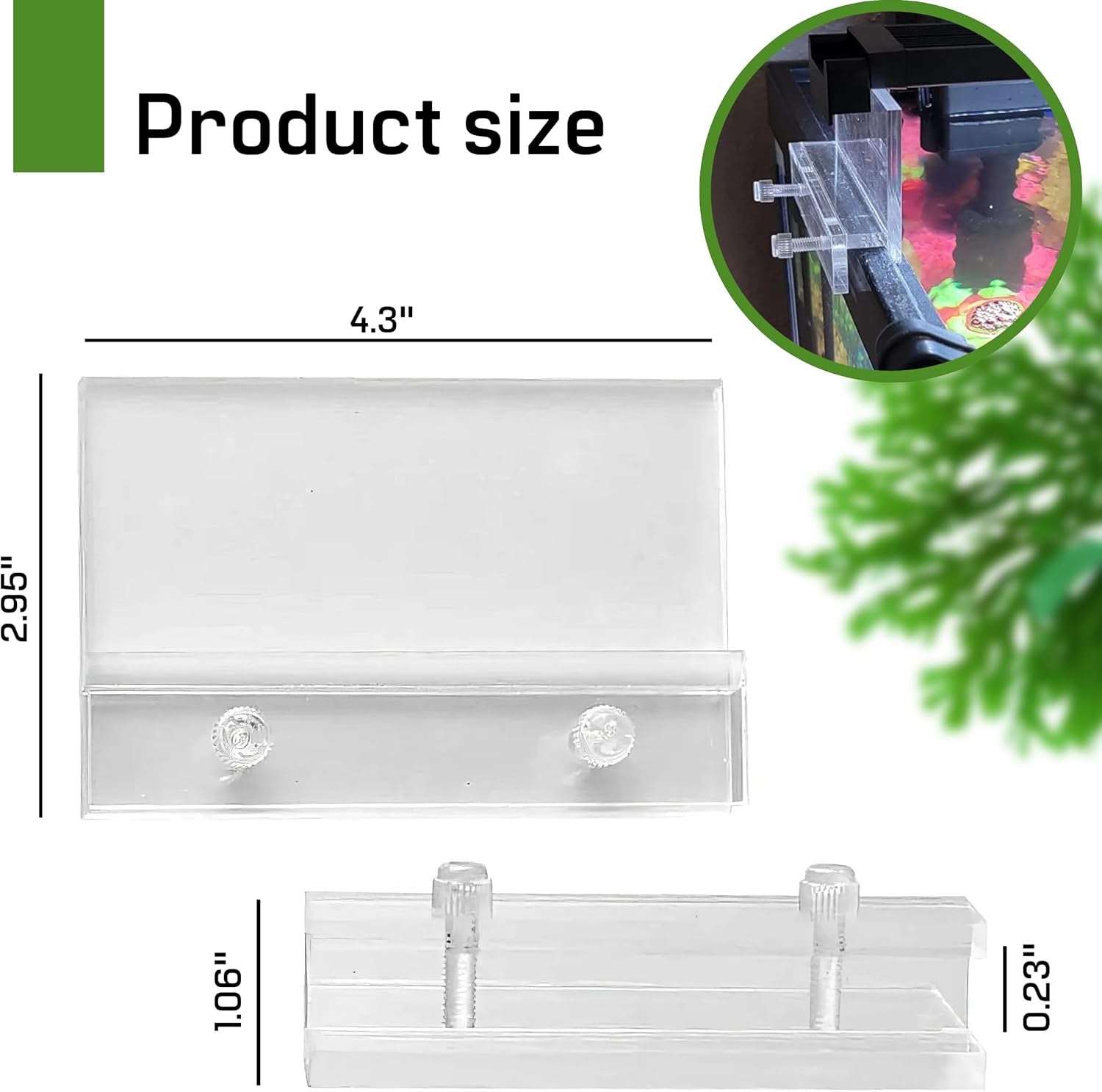 Set of 2 Clear Acrylic Fish Tank LED Light Holder Aquarium Lamp Hanging Aquarium Fixtures Support Stands Box Aquatic Fish Tank Lighting Tools 2PCS