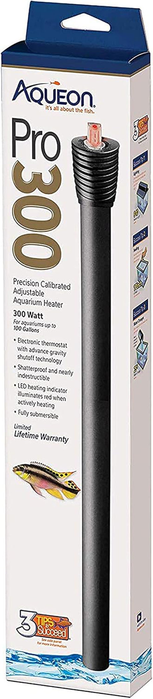 Pro 300 Submersible Aquarium Fish Tank Heater, 300 Watts, for up to 100 Gallon Fish Tanks