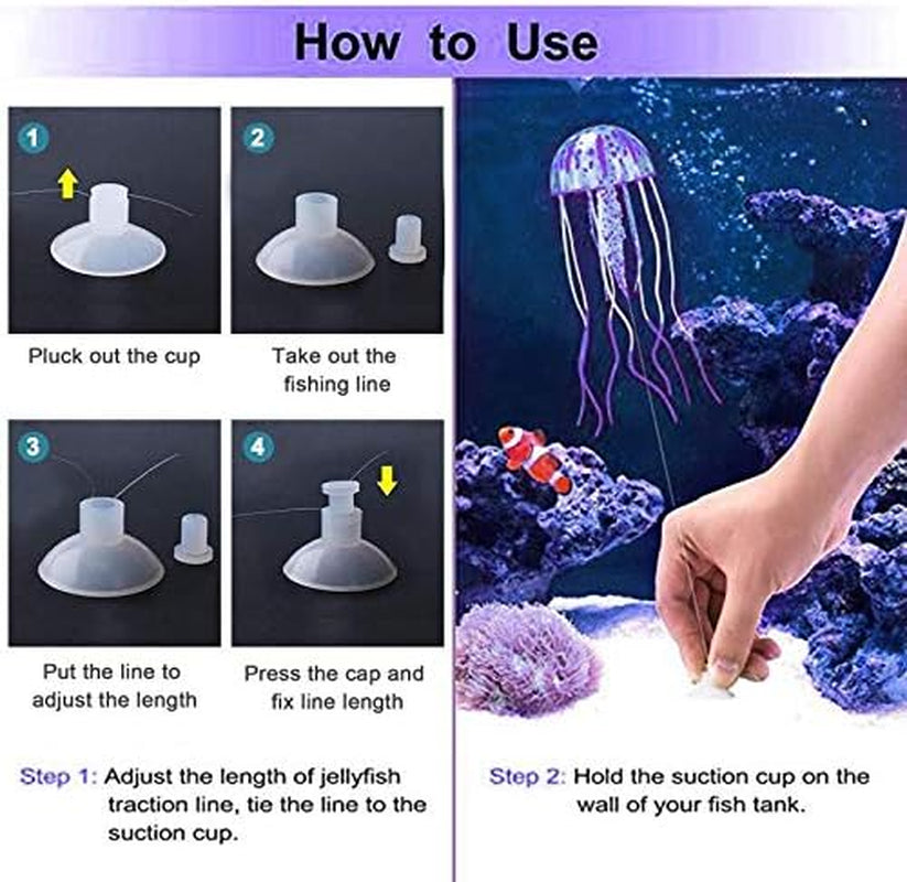 , Aquarium Floating Decoration, Silicone Simulation, Non-Toxic Harmless (Purple)