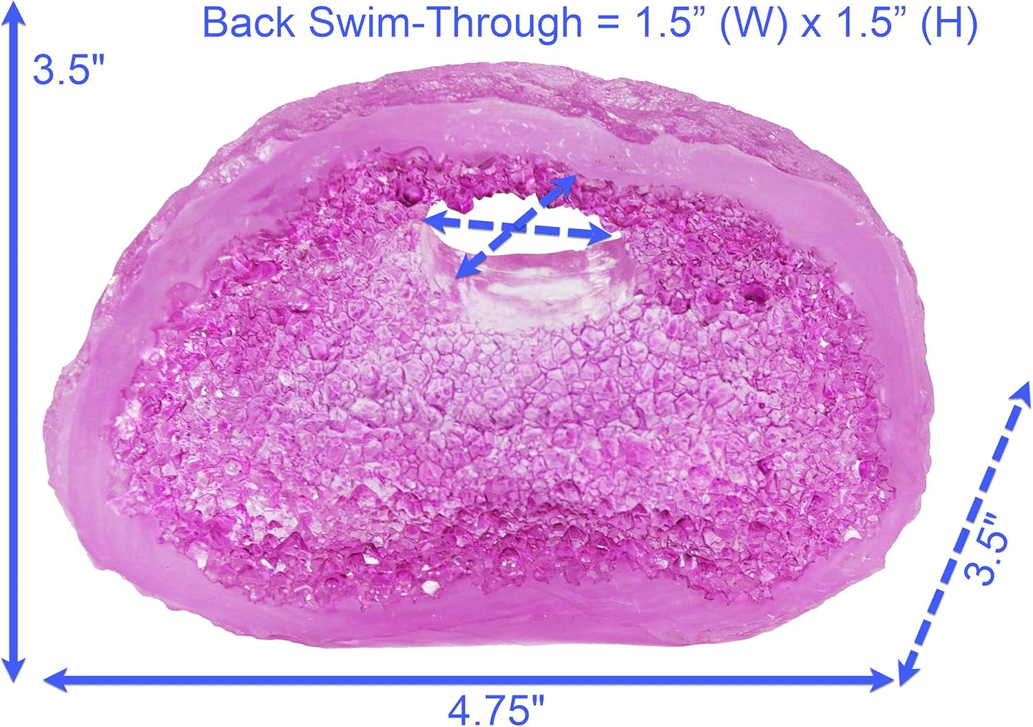 Deco-Replicas Cystal Cave Aquarium Decoration – Safe for Freshwater and Saltwater Fish Tanks – Amethyst Pink