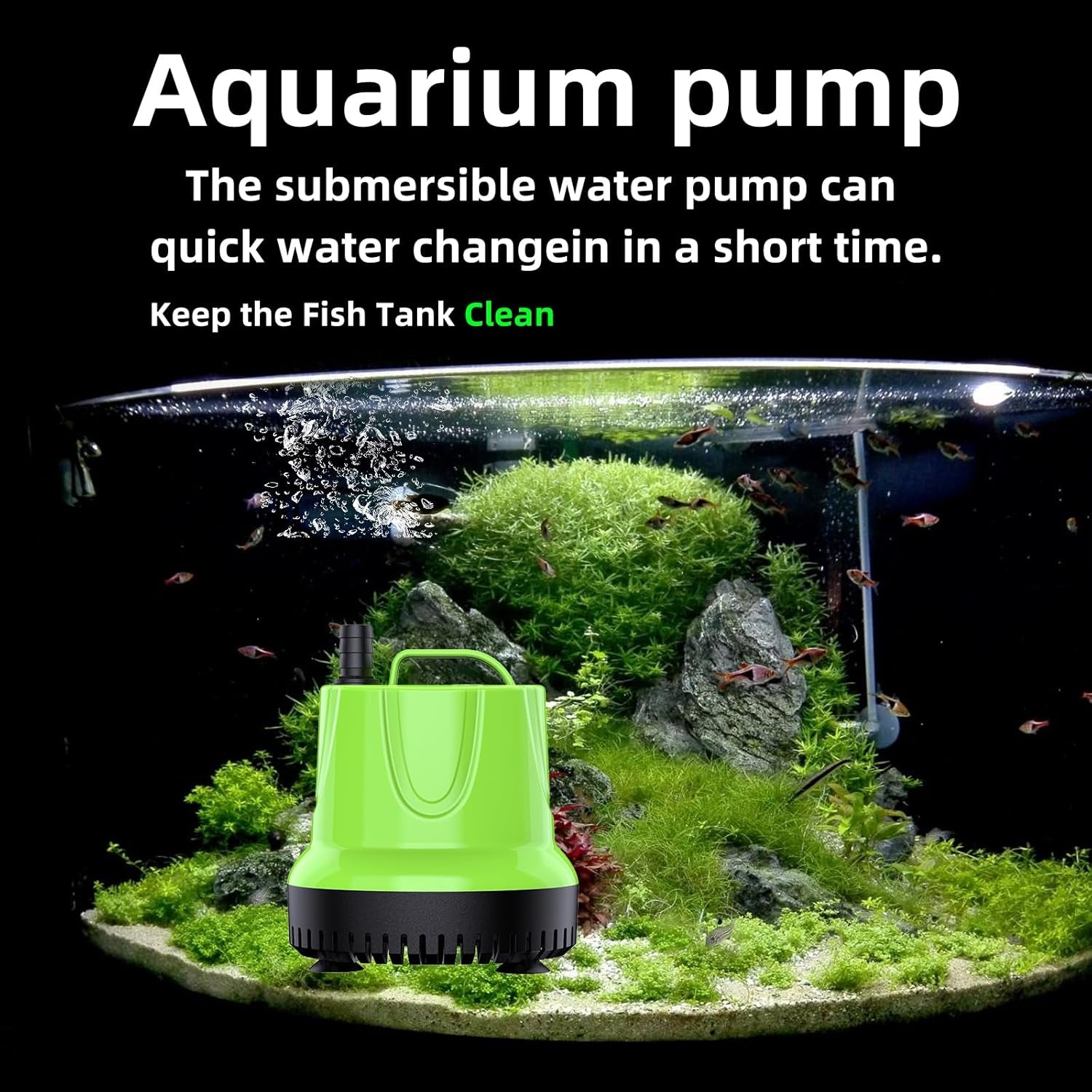 Fountain Submersible Water Pump: 160 GPH 12W Small Sump Pump for Outdoor Pond Hydroponic Statuary Waterfall Aquarium Fish Tank