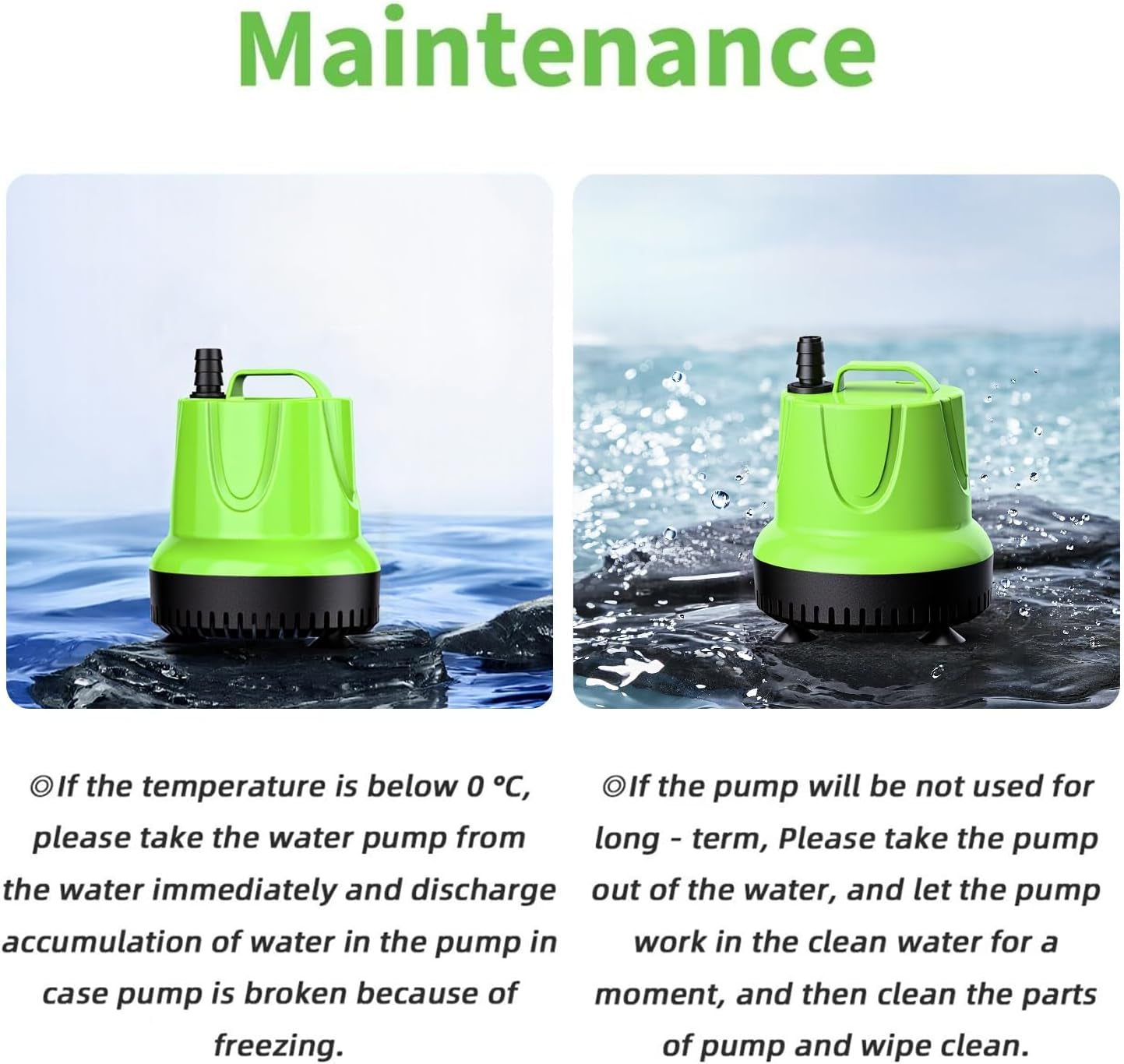 Fountain Submersible Water Pump: 160 GPH 12W Small Sump Pump for Outdoor Pond Hydroponic Statuary Waterfall Aquarium Fish Tank