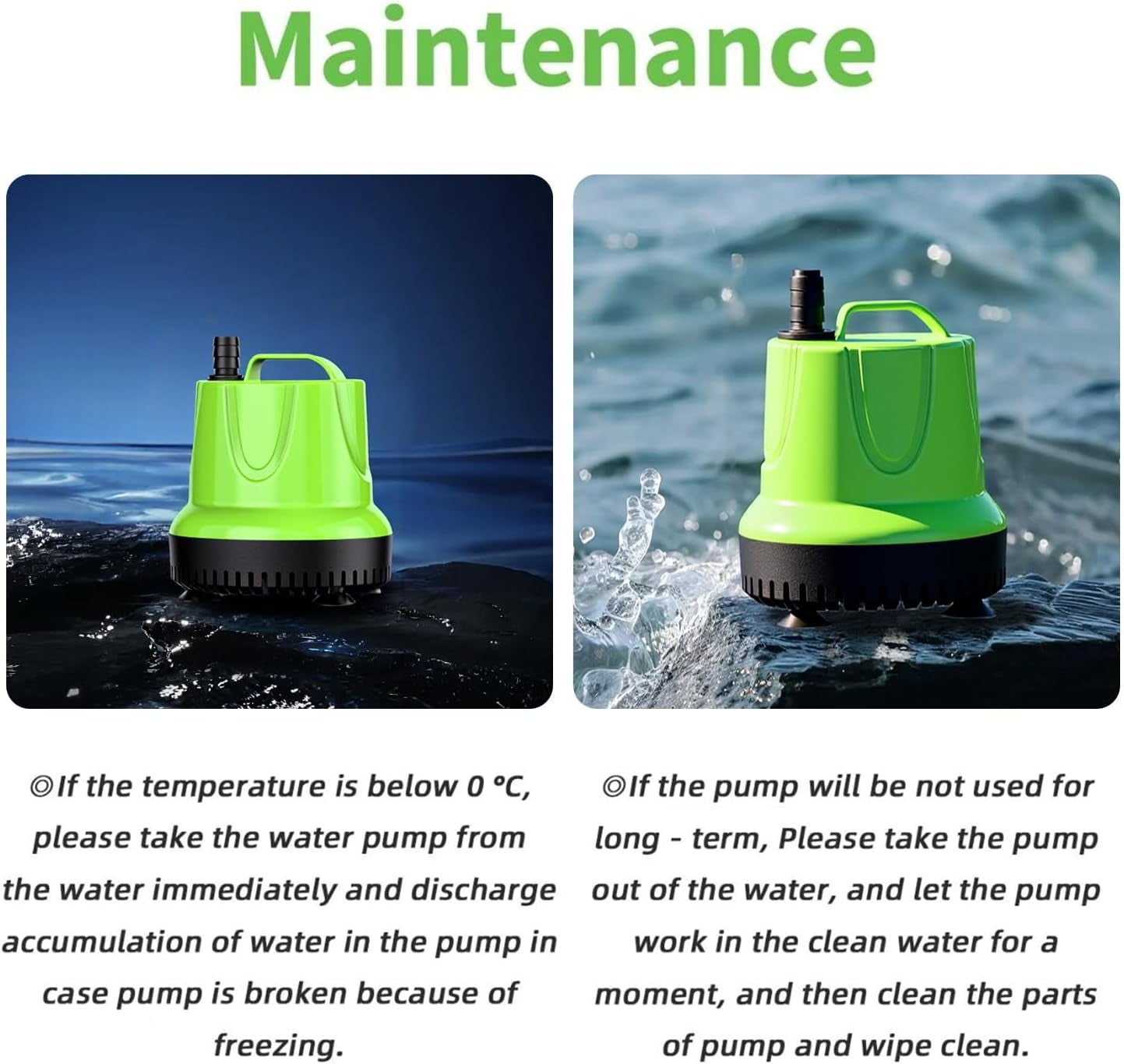 Fountain Submersible Water Pump: 1100 GPH 100W Small Sump Pump for Outdoor Pond Hydroponic Statuary Waterfall Aquarium Fish Tank