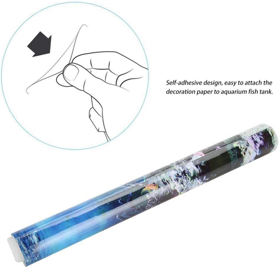 PVC Adhesive Photography Backdrop Aquarium Underwater Corals Fish Background 61X41Cm