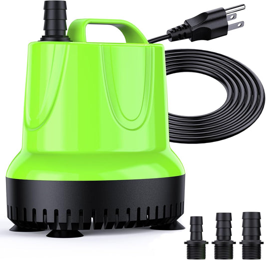 Fountain Submersible Water Pump: 330 GPH 25W Small Sump Pump for Outdoor Pond Hydroponic Statuary Waterfall Aquarium Fish Tank