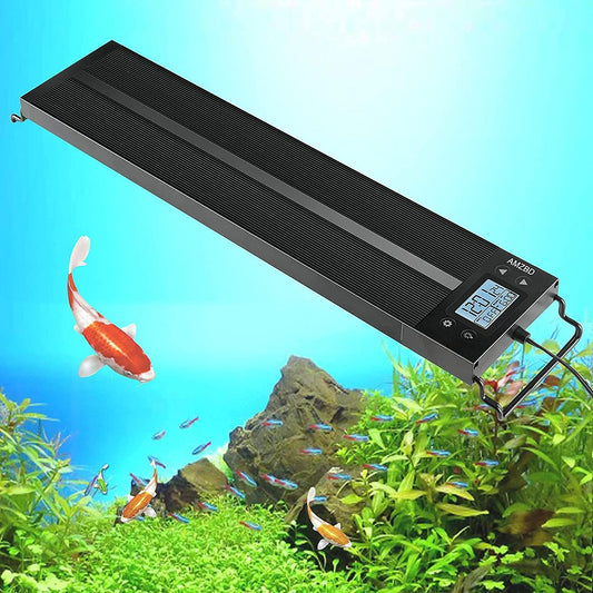 Aquarium Lights, LED Aquariums Lights with Full Spectrum Adjustable 7 Colors,Programmable,Waterproof,Timer&Diy Mode for Freshwater Fish Tank or Plants Tank,Extendable Brackets (30-36 Inch)