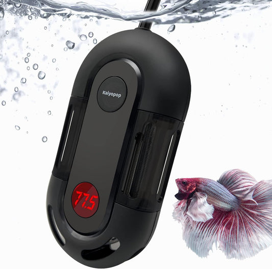 Mini Aquarium Heater for Fish Tank Submersible Small Heater with Intelligent LED Temperature Display and External Controller for Betta Fish Tank and Turtle Tank (25W)