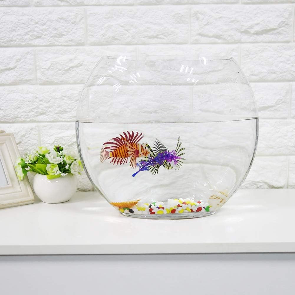Artificial Glowing Fish, Artificial Glowing Lion Fish Luminous Fake Fish Aquarium Fish Landscape Ornament Simulation Animal Decoration(Red)
