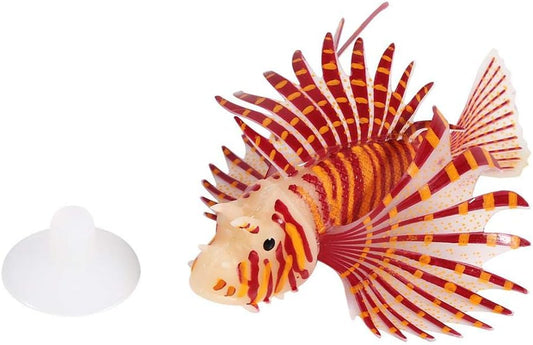 Artificial Glowing Fish, Artificial Glowing Lion Fish Luminous Fake Fish Aquarium Fish Landscape Ornament Simulation Animal Decoration(Red)