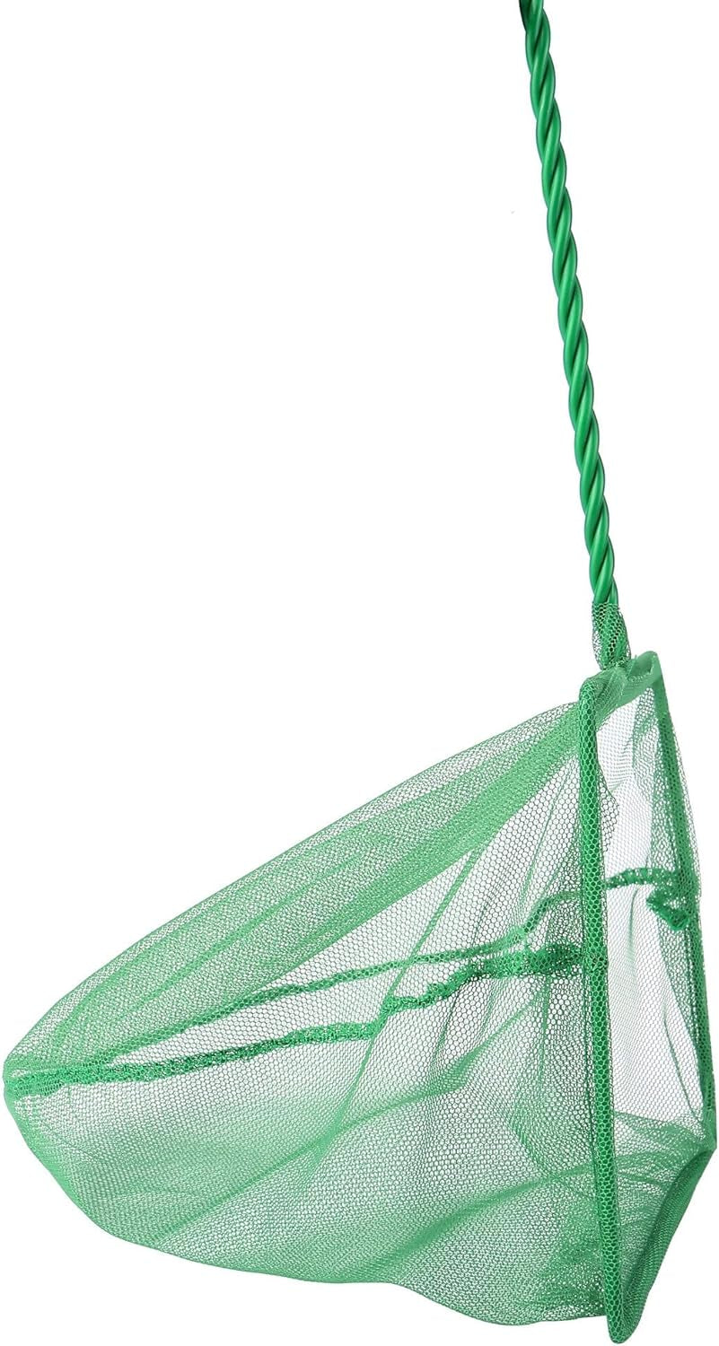 4In 5In 6In Aquarium Fish Net Green Fine Mesh Nylon Net Collection with 11" Long Handle Square Quick Catch Fish Net for Fish Tank