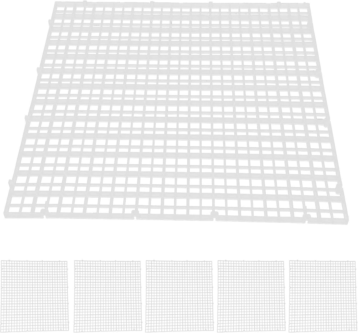 6Pcs Aquarium Fish Divider Isolation Board Bottom Filter Grid Plate Dividers Crate Cutting Splicing for Mixed Breeding(White)
