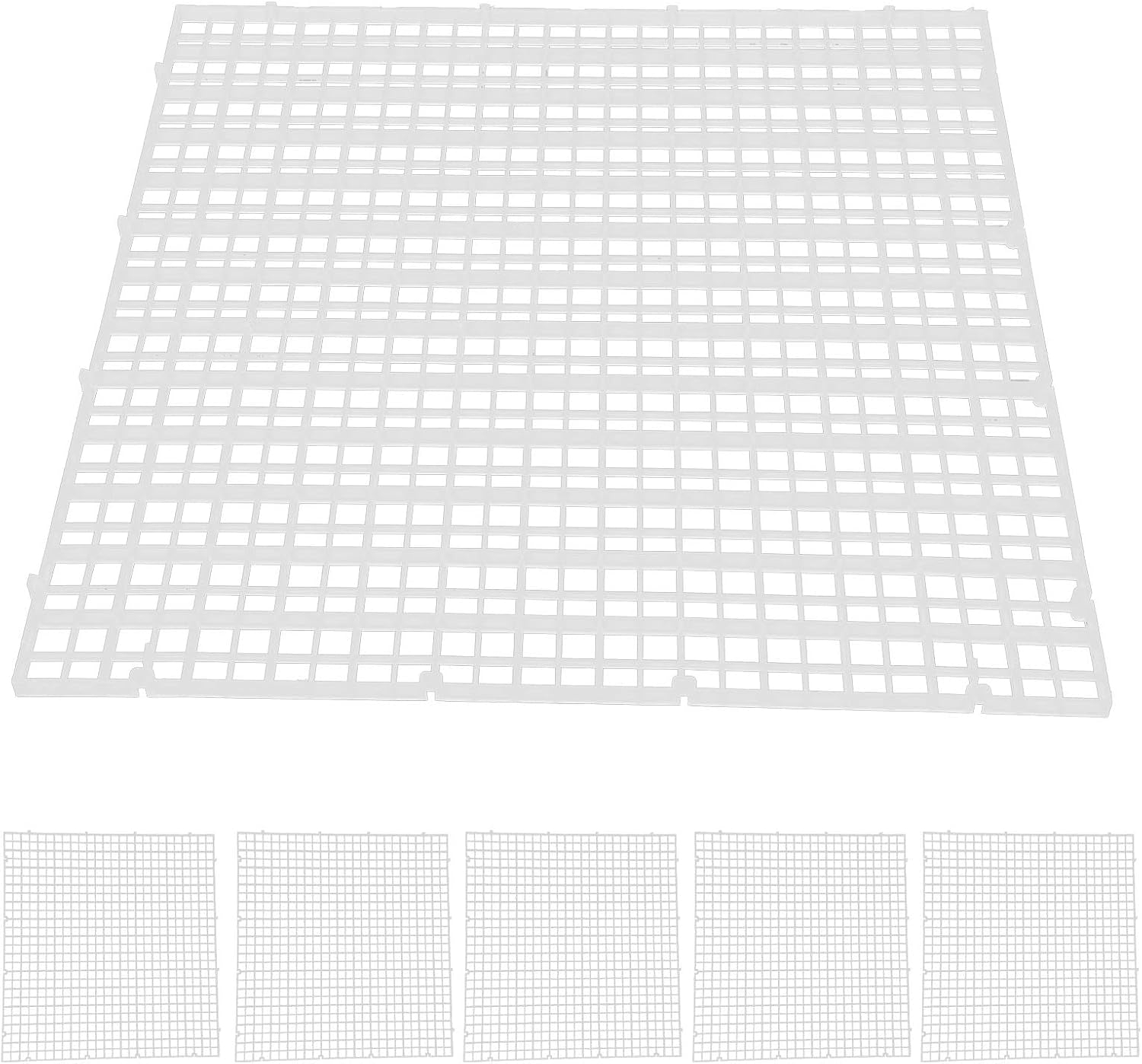 6Pcs Aquarium Fish Divider Isolation Board Bottom Filter Grid Plate Dividers Crate Cutting Splicing for Mixed Breeding(White)