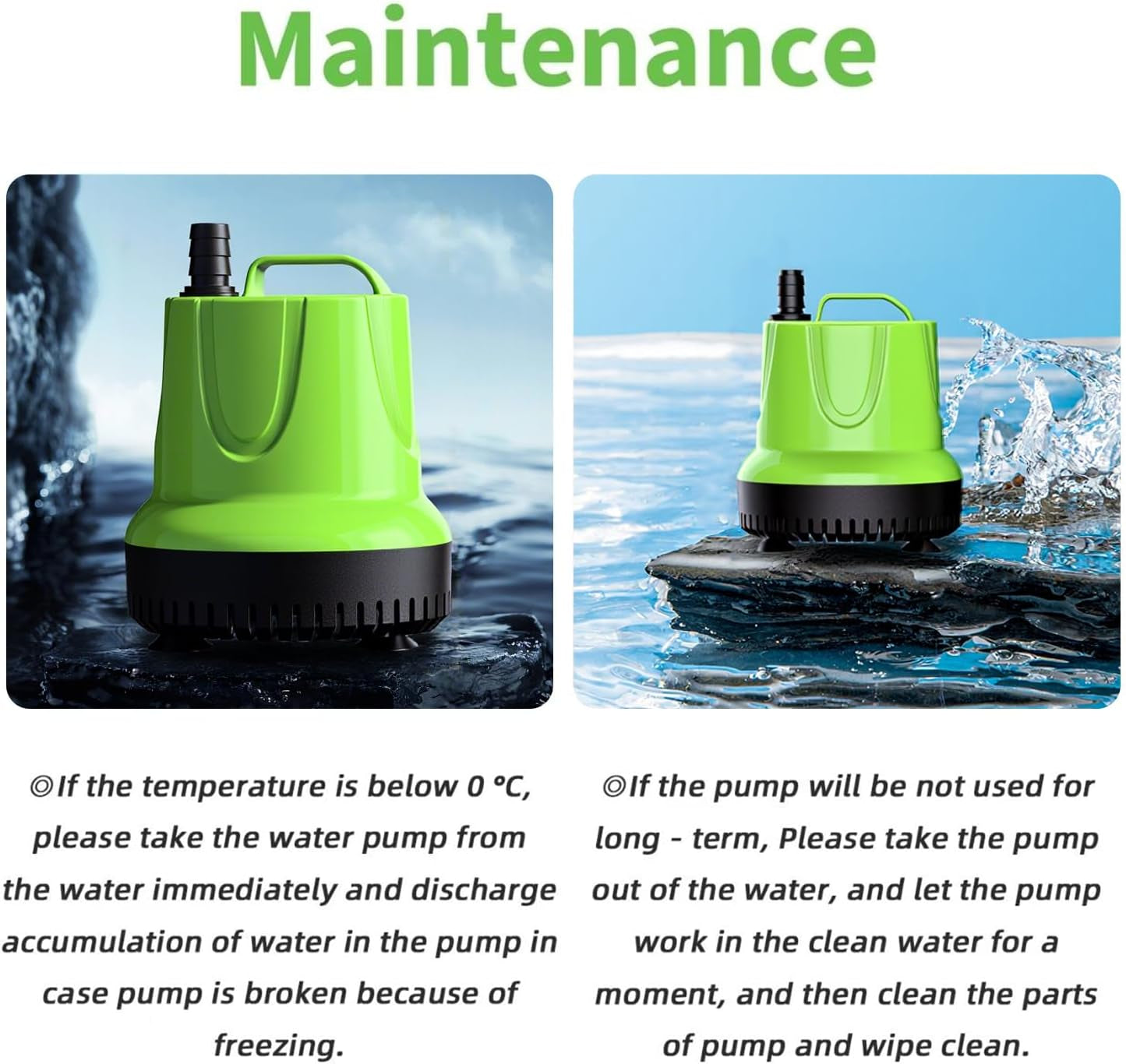 Fountain Submersible Water Pump: 330 GPH 25W Small Sump Pump for Outdoor Pond Hydroponic Statuary Waterfall Aquarium Fish Tank