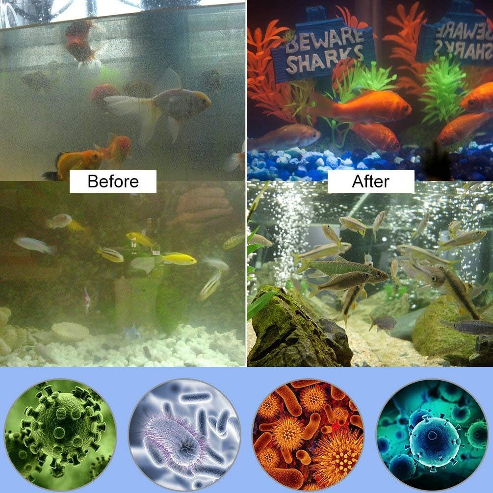 Aquarium Lights 5 W Submersible Light Aquarium Clean Light for Aquarium Water Clean Green Clear Waterproof Clean Lamp