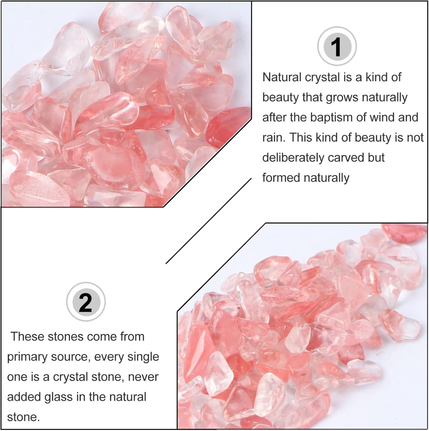 Aquarium Pebbles Pink-Fish Tank Gravel Rock Crystal Stones for Fish Tank/Terrariums/Garden/Flowerpot/Glassware/Vases Decoration (100G 5-7Mm)