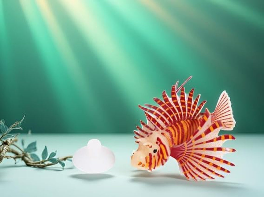 Artificial Glowing Fish, Artificial Glowing Lion Fish Luminous Fake Fish Aquarium Fish Landscape Ornament Simulation Animal Decoration(Red)